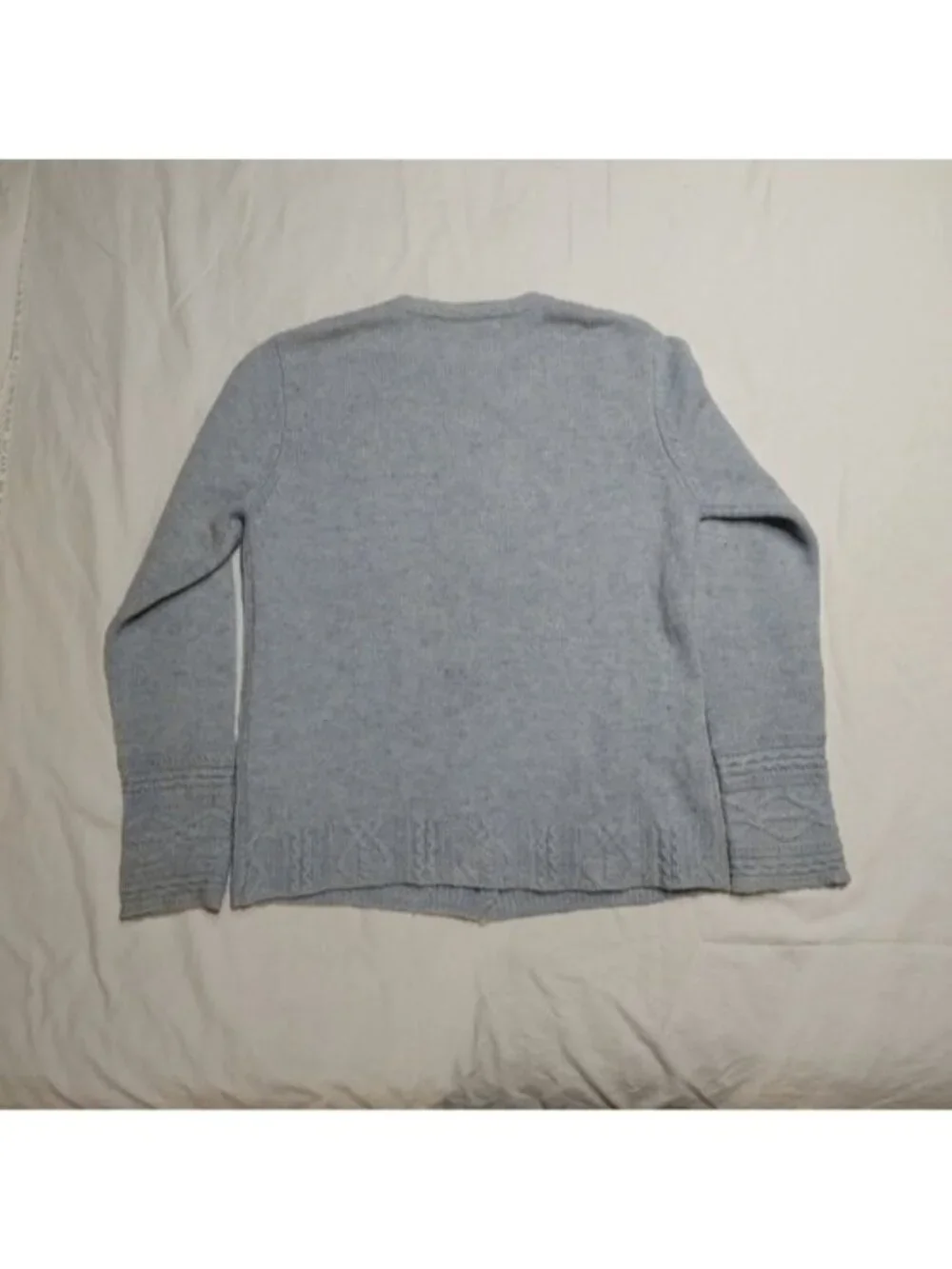 Ireland Eyes Light Blue Cable Knit Wool Cashmere Cardigan S
